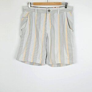 Lululemon Men's Gray Orange Plaid Kahuna Lined Shorts 34
